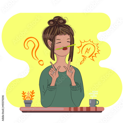 Human head with many thoughts, task and ideas. Child or adult with ADHD syndrome. Attention deficit hyperactivity disorder. Mental health, psychology concept. Vector flat style illustration