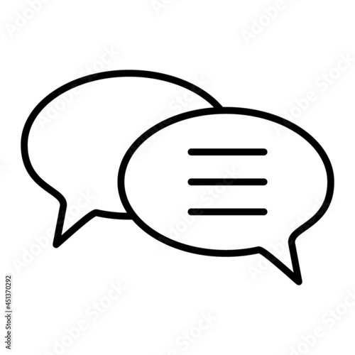 Chat Vector Outline Icon Isolated On White Background