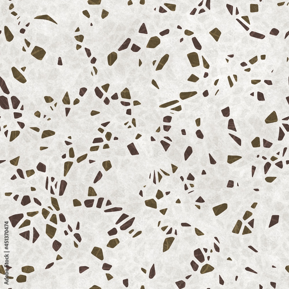 Seamless terrazzo pattern for surface design and print. High quality confetti illustration. Trendy rock and mineral composite mosaic composition in repeat. Textile print in light colors. Seamless terrazzo pattern for surface design and print. High quality confetti illustration. Trendy rock and mineral composite mosaic composition in repeat. Textile print in light colors.