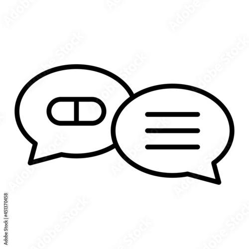 Conversation Vector Outline Icon Isolated On White Background
