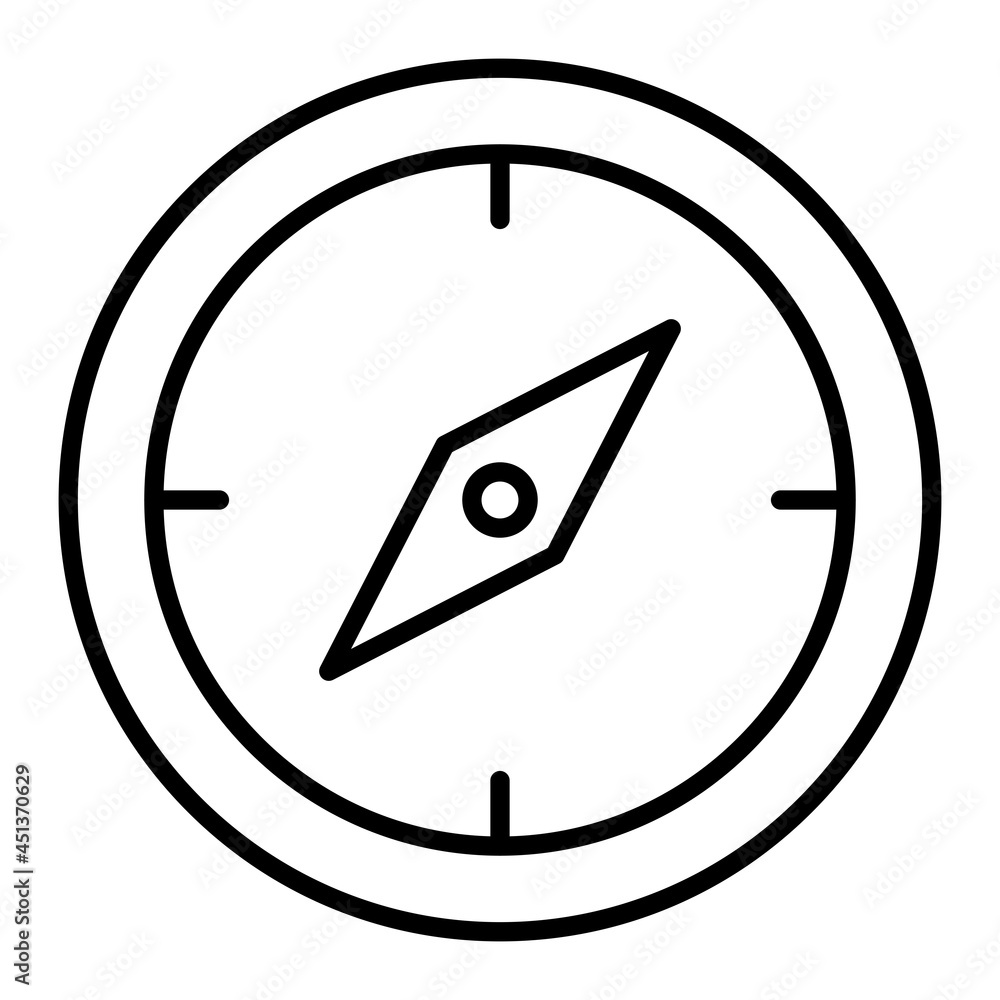 Compass Vector Outline Icon Isolated On White Background Compass Vector Outline Icon Isolated On White Background