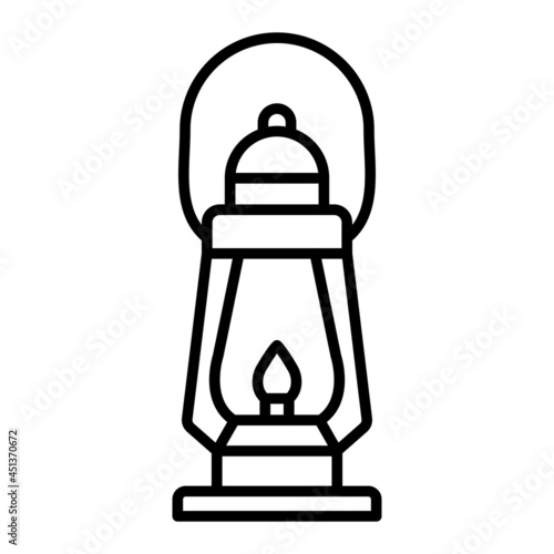 Lamp Vector Outline Icon Isolated On White Background