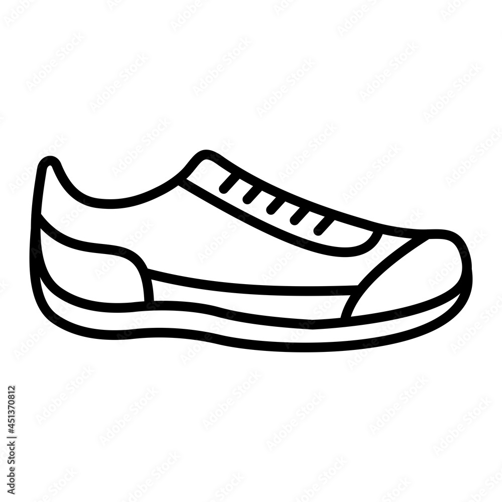 Sport Shoes Vector Outline Icon Isolated On White Background Sport Shoes Vector Outline Icon Isolated On White Background