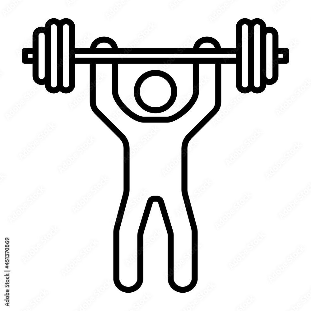 Weightlifting Vector Outline Icon Isolated On White Background Weightlifting Vector Outline Icon Isolated On White Background