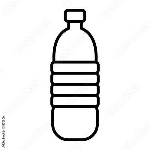 Water Bottle Vector Outline Icon Isolated On White Background