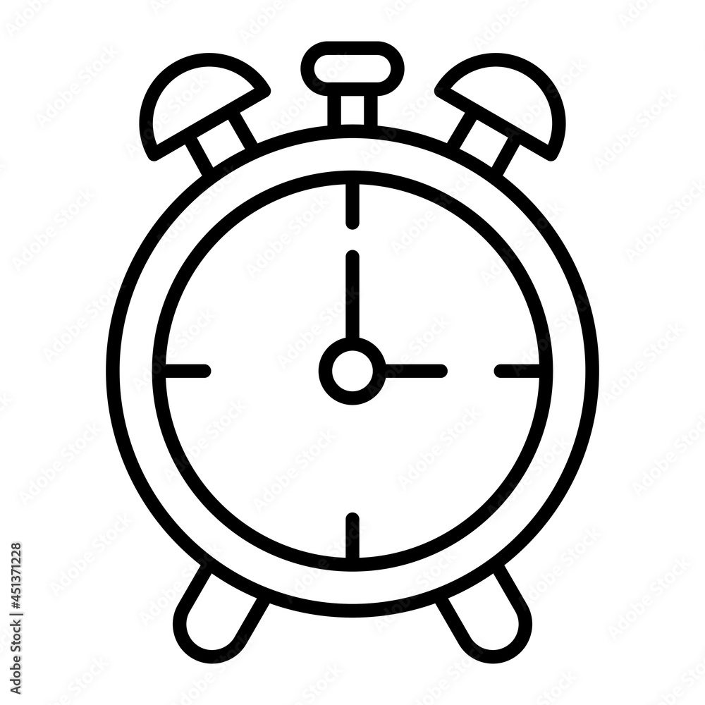 Alarm Vector Outline Icon Isolated On White Background Alarm Vector Outline Icon Isolated On White Background