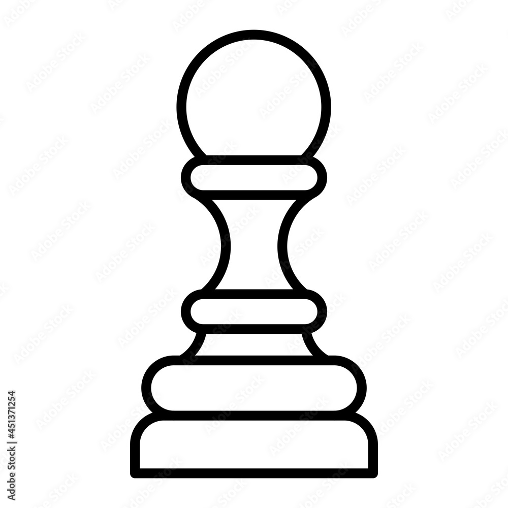 Chess Vector Outline Icon Isolated On White Background Chess Vector Outline Icon Isolated On White Background