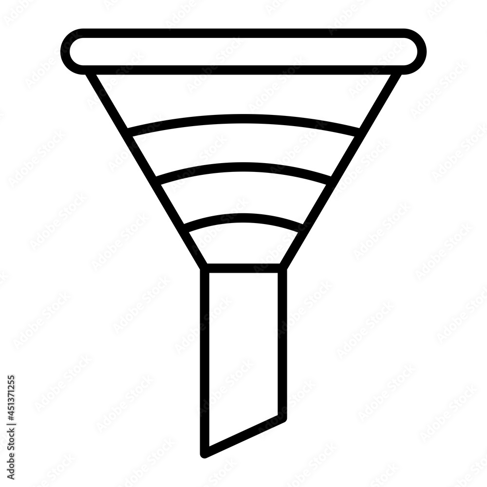 Funnel Vector Outline Icon Isolated On White Background Funnel Vector Outline Icon Isolated On White Background
