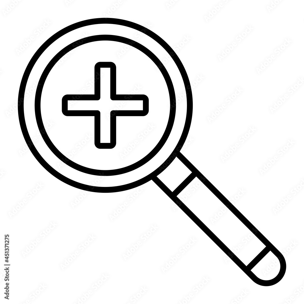 Fototapeta premium Zoom in Vector Outline Icon Isolated On White Background
