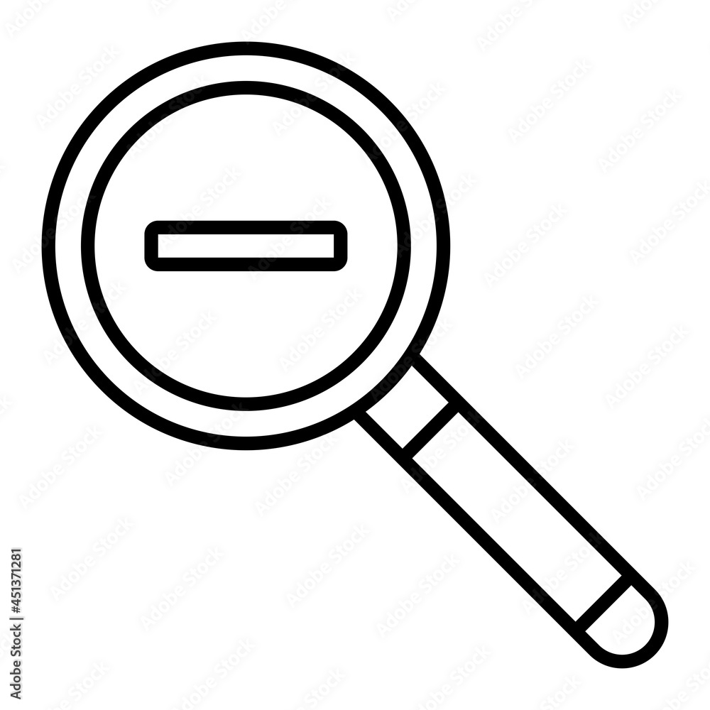 Zoom out Vector Outline Icon Isolated On White Background Zoom out Vector Outline Icon Isolated On White Background