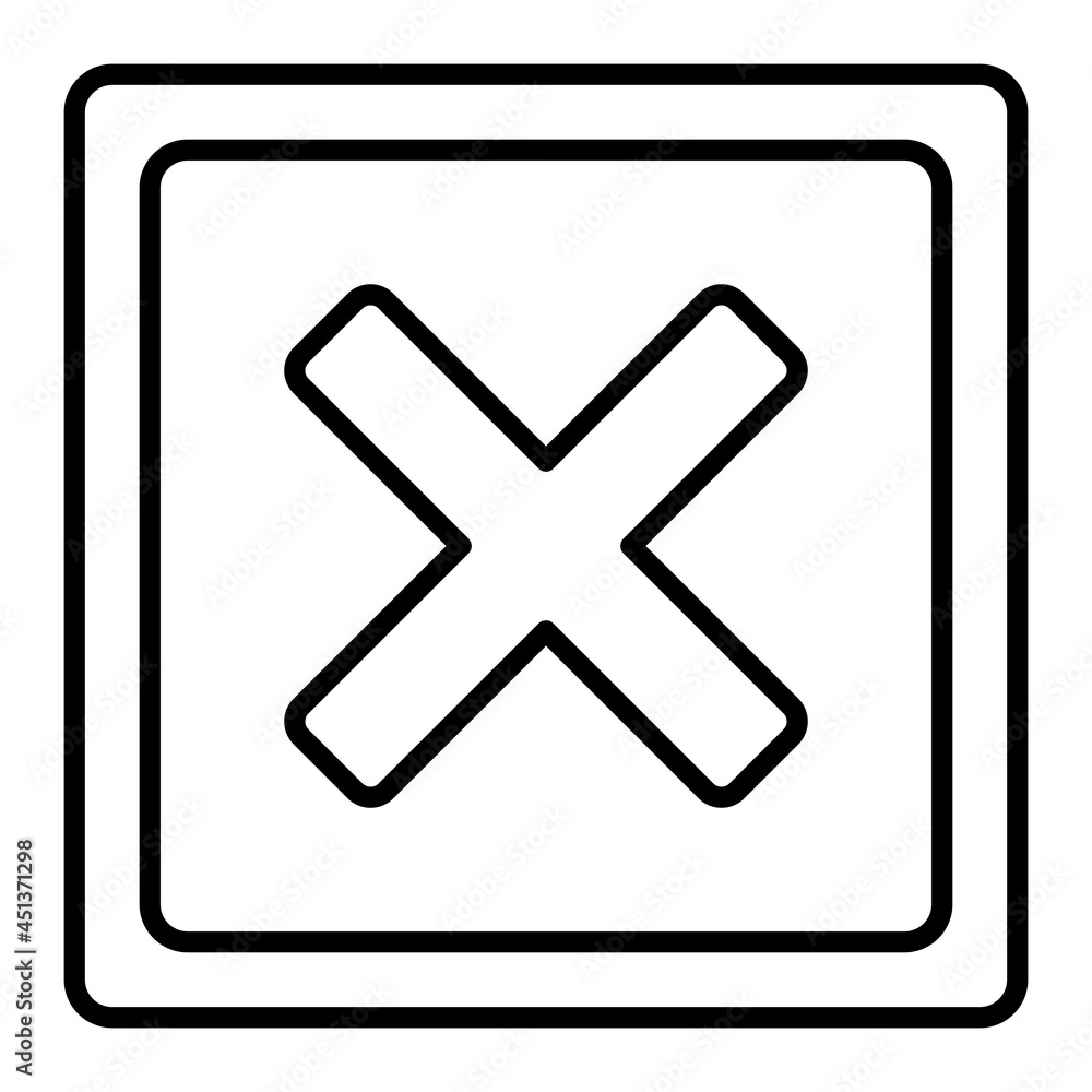 Close Vector Outline Icon Isolated On White Background Close Vector Outline Icon Isolated On White Background