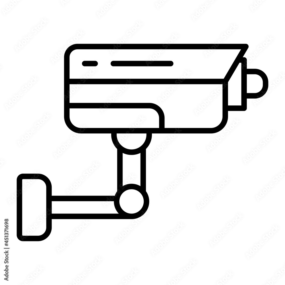 Cctv Vector Outline Icon Isolated On White Background Cctv Vector Outline Icon Isolated On White Background