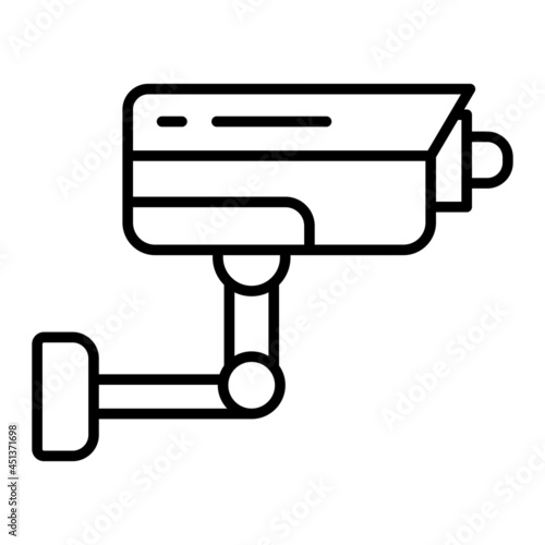 Cctv Vector Outline Icon Isolated On White Background