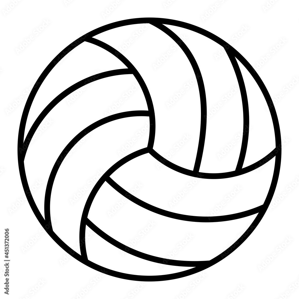  Volleyball Vector Outline Icon Isolated On White Background