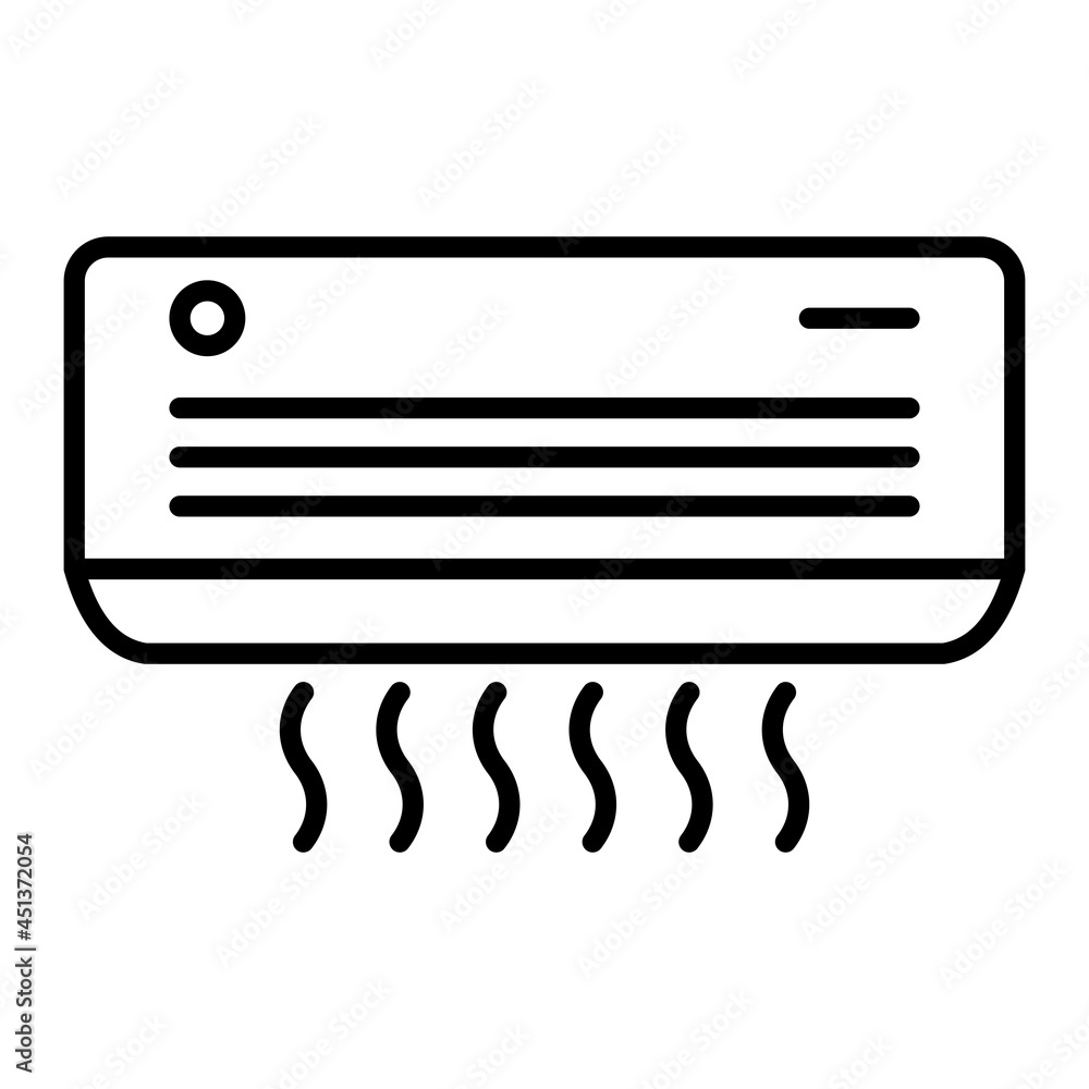 Air Conditioner Vector Outline Icon Isolated On White Background Air Conditioner Vector Outline Icon Isolated On White Background
