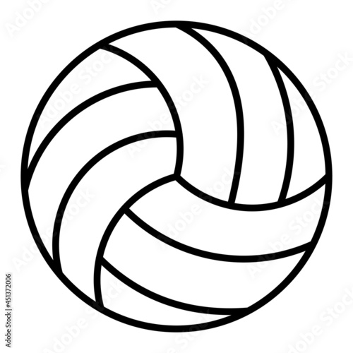  Volleyball Vector Outline Icon Isolated On White Background