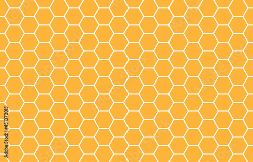 Yellow hexagon bee hive honeycomb pattern seamless abstract background vector