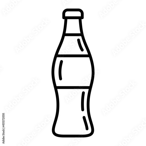 Cola Vector Outline Icon Isolated On White Background