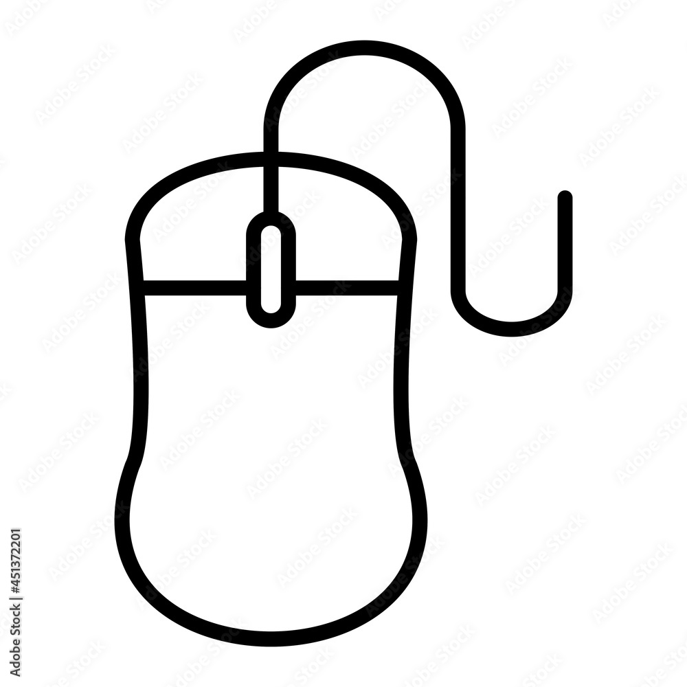 Mouse Vector Outline Icon Isolated On White Background Mouse Vector Outline Icon Isolated On White Background