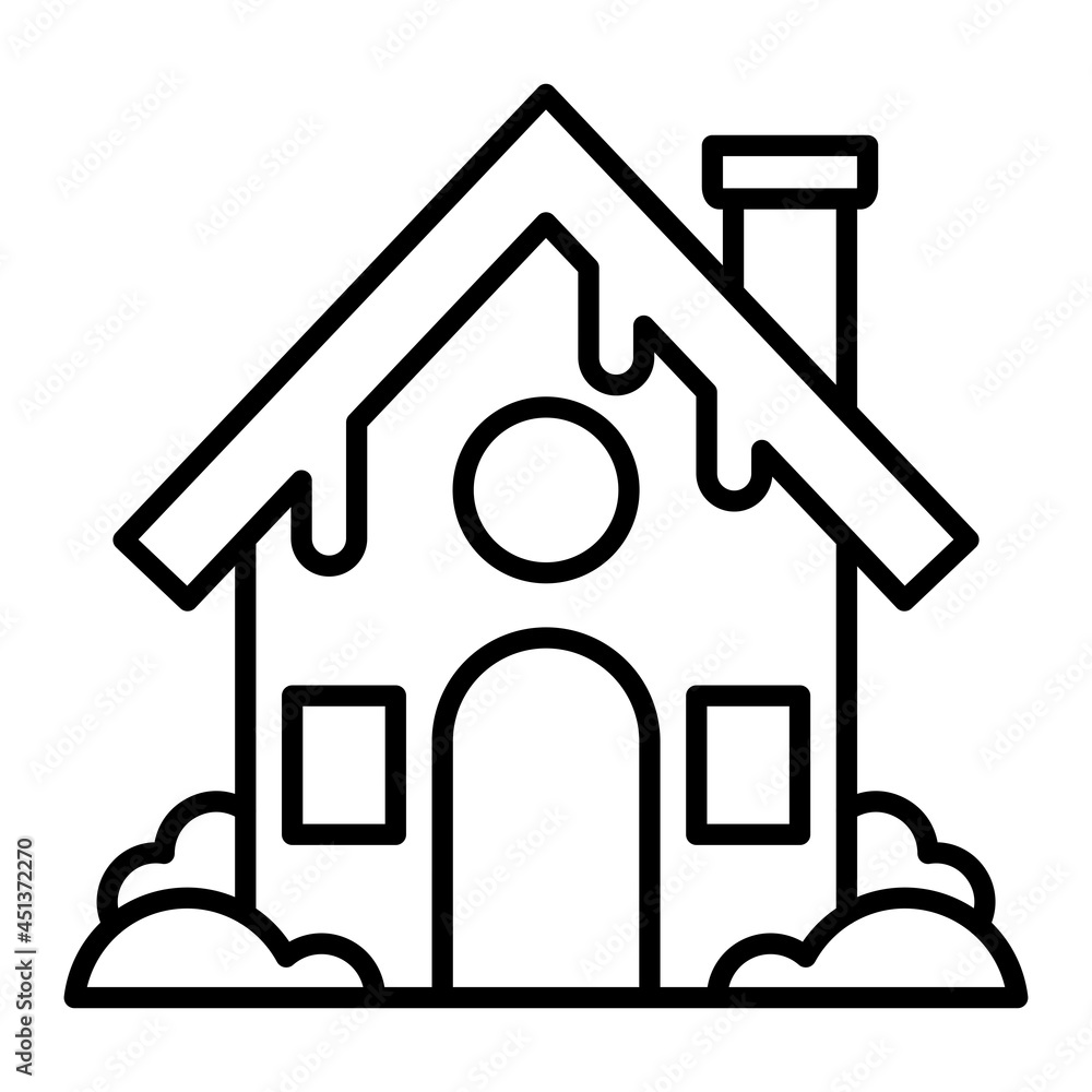 Snow Hut Vector Outline Icon Isolated On White Background Snow Hut Vector Outline Icon Isolated On White Background