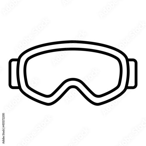 Ski Goggles Vector Outline Icon Isolated On White Background photo