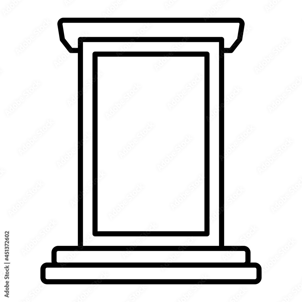 Podium Vector Outline Icon Isolated On White Background Podium Vector Outline Icon Isolated On White Background