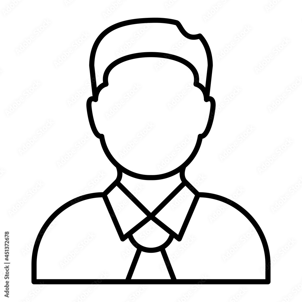 Manager Vector Outline Icon Isolated On White Background