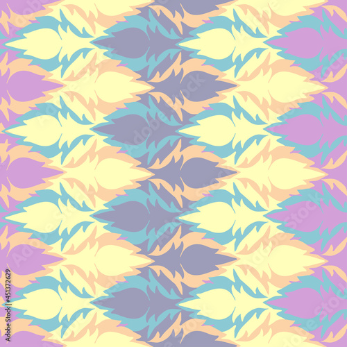 Seamless vector pattern with decorative abstract wavy shapes in lines