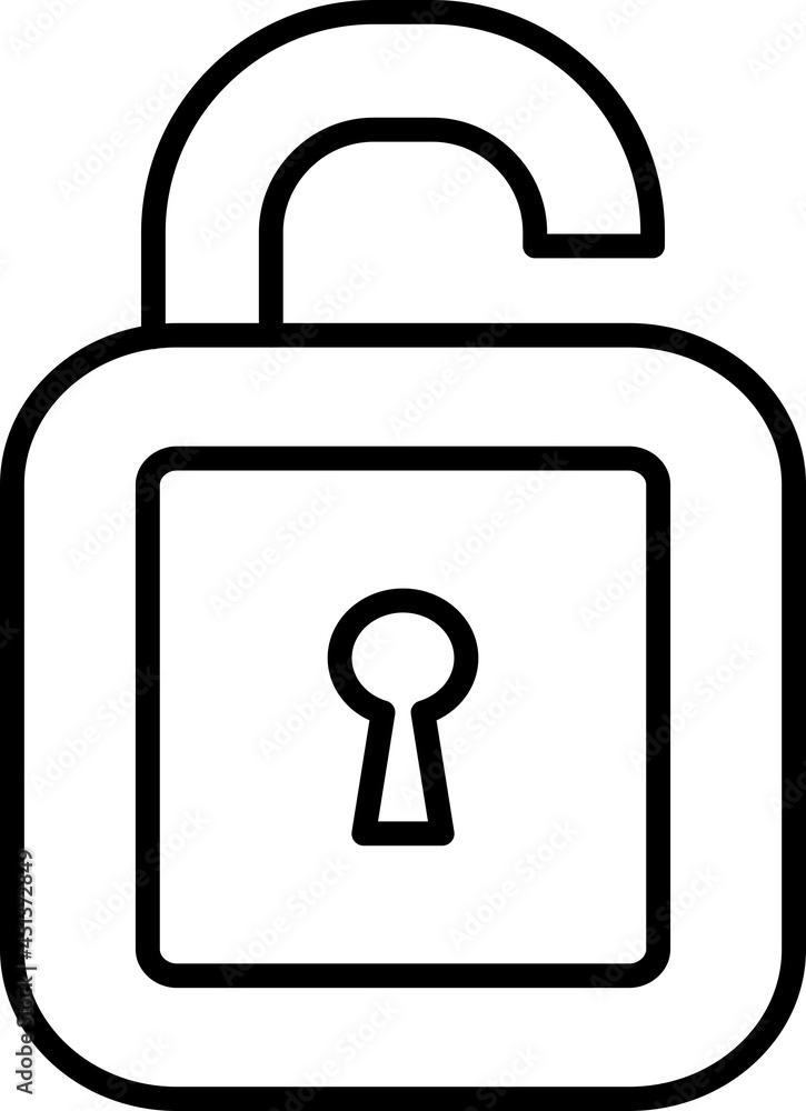 Unlock Vector Outline Icon Isolated On White Background Unlock Vector Outline Icon Isolated On White Background