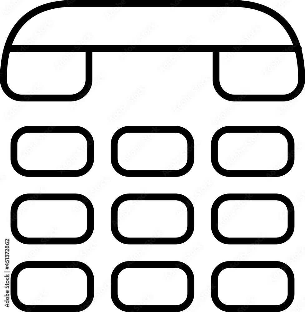 Telephone Keypad Vector Outline Icon Isolated On White Background