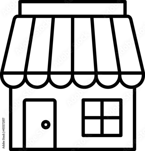 Store Vector Outline Icon Isolated On White Background