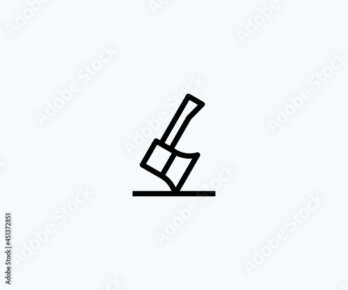 Simple Modern Minimalist outline Axe logo design icon vector