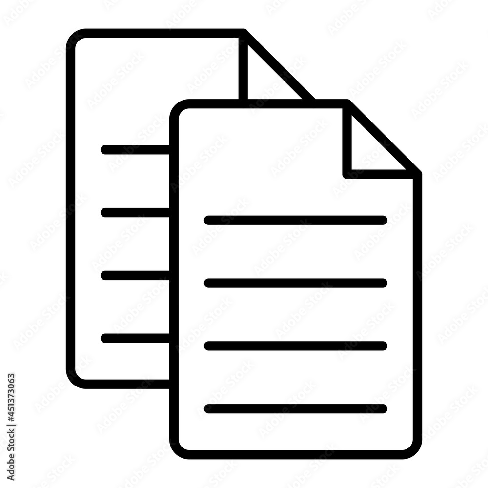 Files Vector Outline Icon Isolated On White Background Files Vector Outline Icon Isolated On White Background