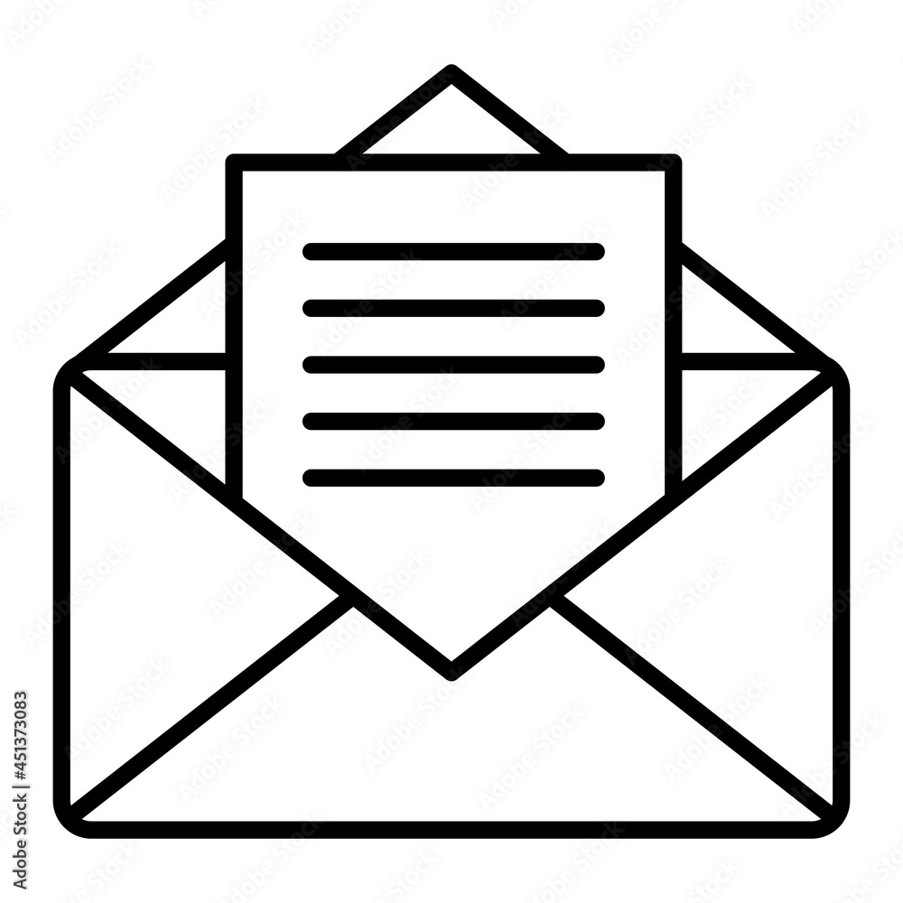 Mail Vector Outline Icon Isolated On White Background Mail Vector Outline Icon Isolated On White Background