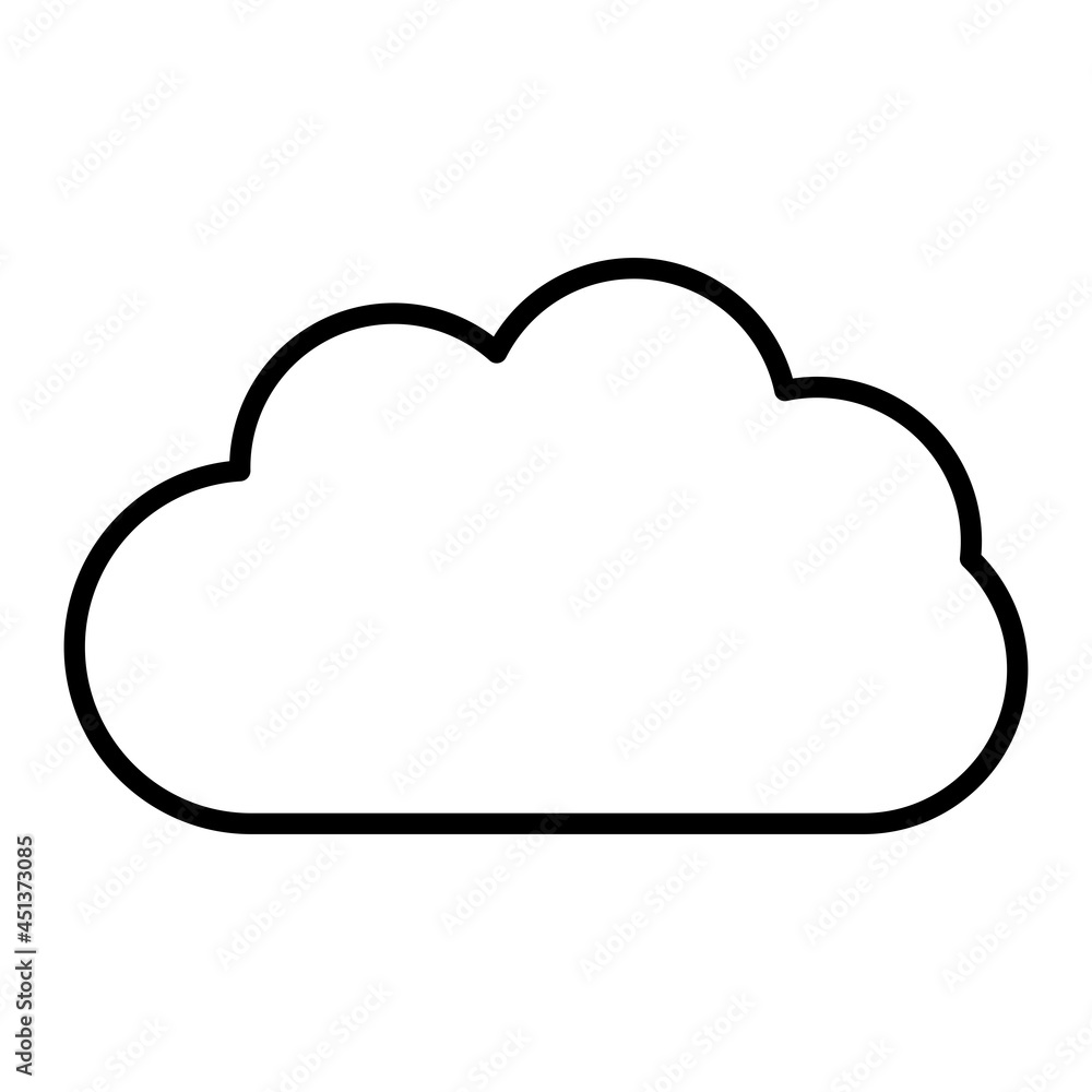 Cloud Vector Outline Icon Isolated On White Background Cloud Vector Outline Icon Isolated On White Background