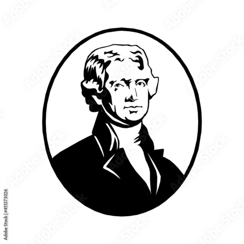 Thomas Jefferson - The third President of the United States of America 1801-1809 in eps 10