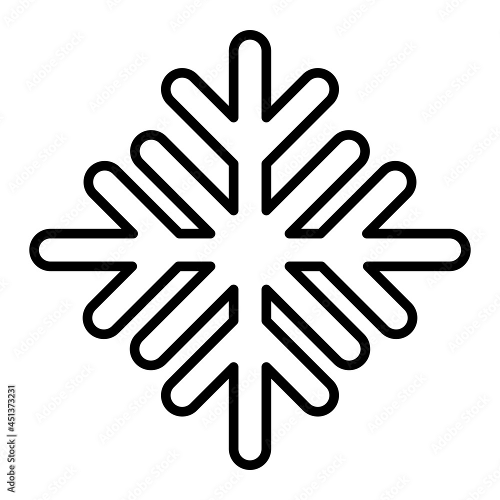 Snowflake Vector Outline Icon Isolated On White Background Snowflake Vector Outline Icon Isolated On White Background