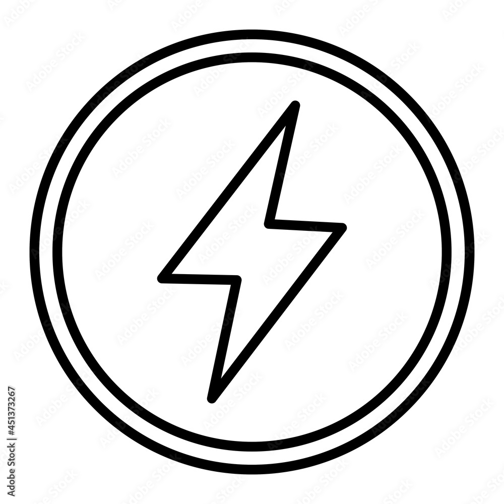 Flash Vector Outline Icon Isolated On White Background Flash Vector Outline Icon Isolated On White Background