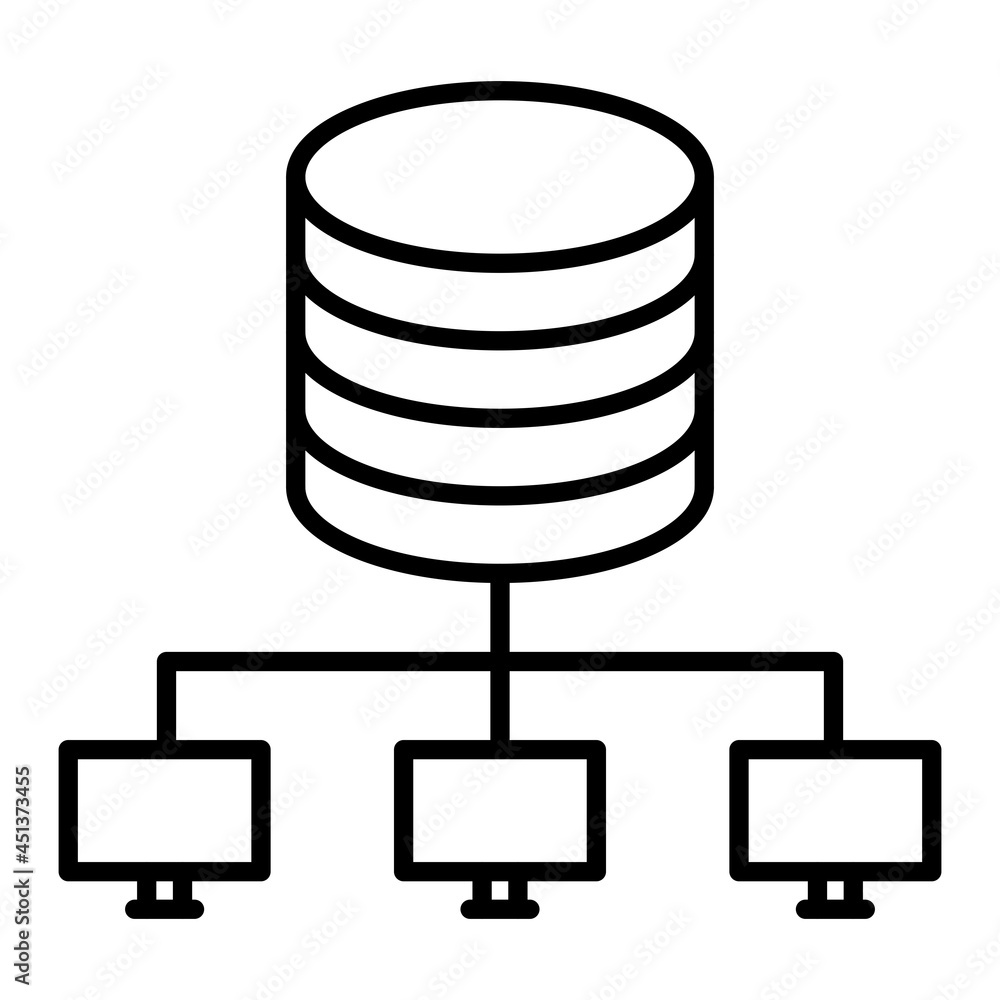 Data Base Vector Outline Icon Isolated On White Background Data Base Vector Outline Icon Isolated On White Background