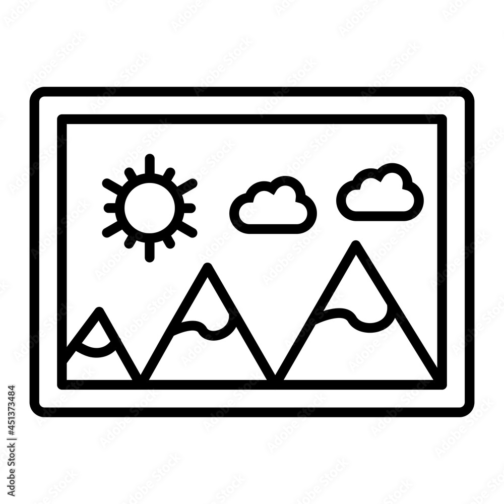 Painting Vector Outline Icon Isolated On White Background Painting Vector Outline Icon Isolated On White Background