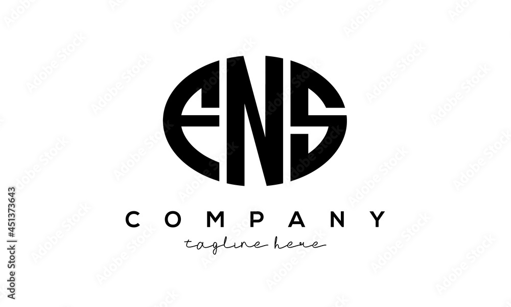 FNS three Letters creative circle logo design FNS three Letters creative circle logo design