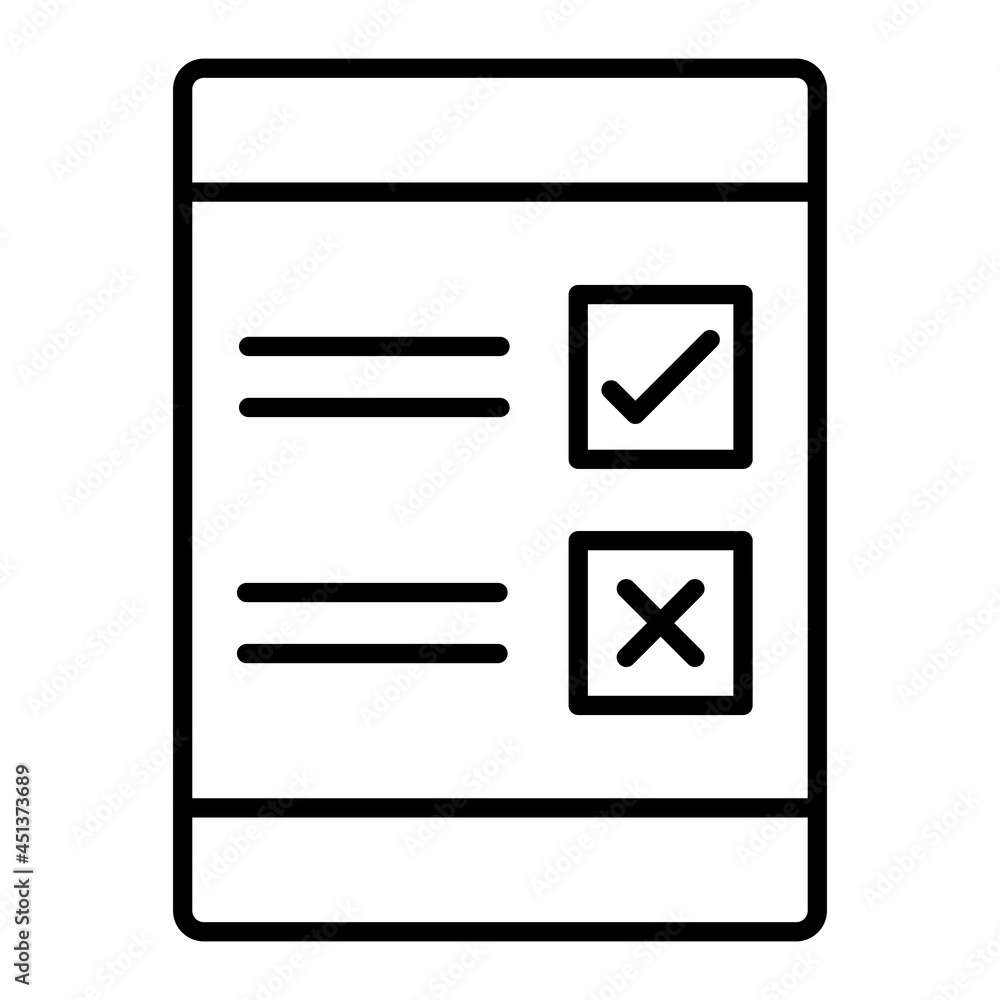 Checklist Vector Outline Icon Isolated On White Background Checklist Vector Outline Icon Isolated On White Background