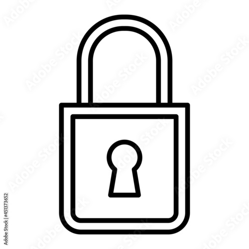 Locked Vector Outline Icon Isolated On White Background