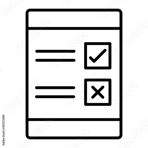 Checklist Vector Outline Icon Isolated On White Background