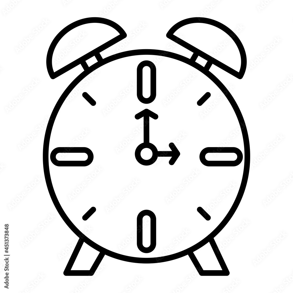 Clock Vector Outline Icon Isolated On White Background Clock Vector Outline Icon Isolated On White Background