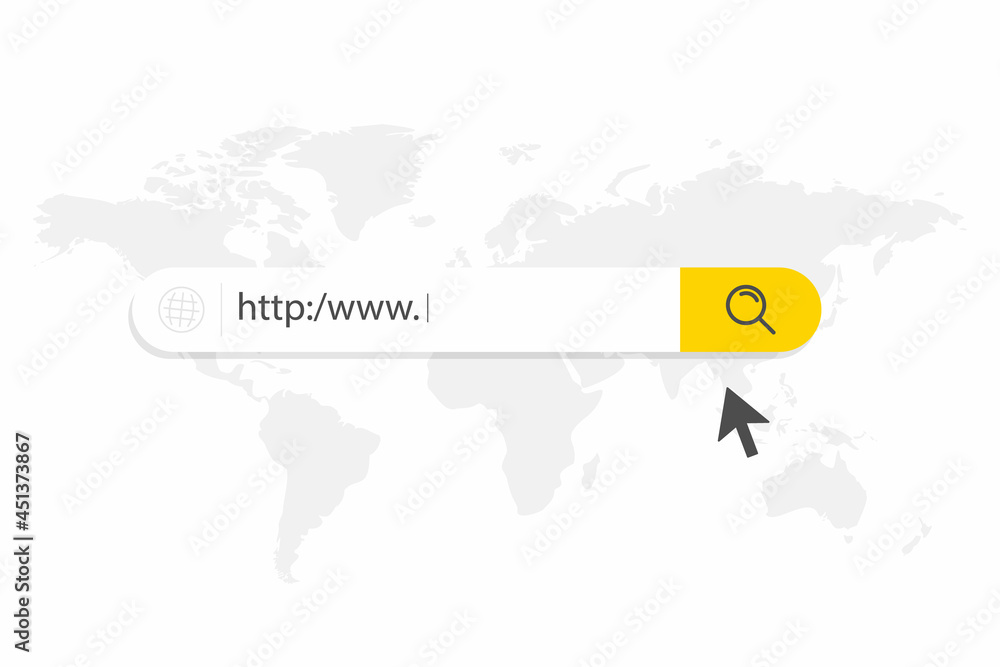 Obraz premium Search bar for the user interface and web site. Search Address and navigation bar icon. Search form template for websites. Isolated ui template. Internet window. Vector illustration