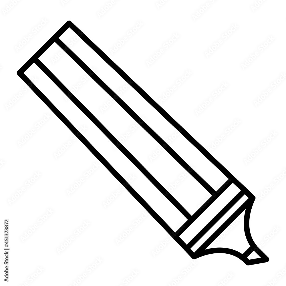 Highlighter Vector Outline Icon Isolated On White Background Highlighter Vector Outline Icon Isolated On White Background