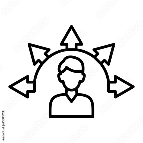 Distribution Vector Outline Icon Isolated On White Background