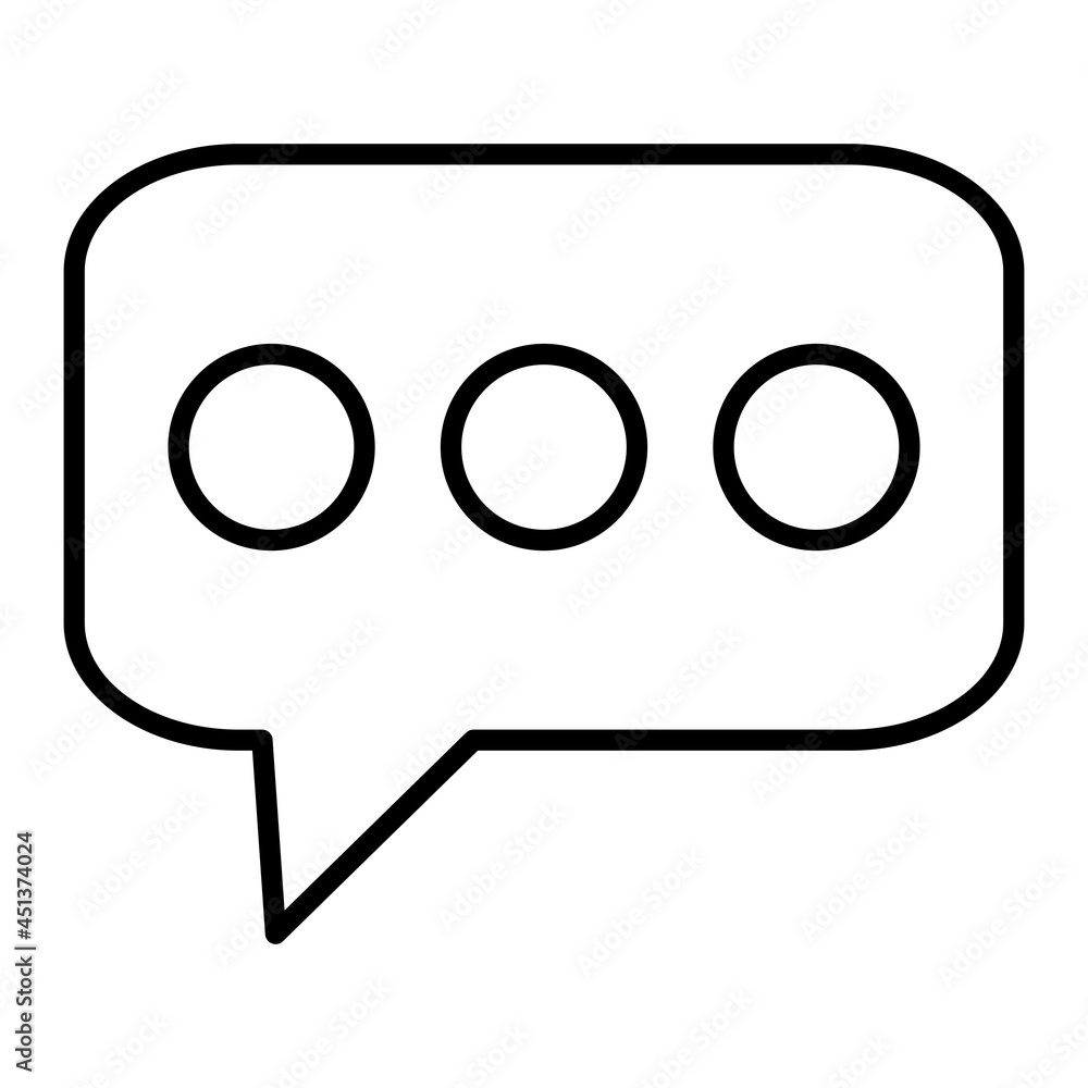 Chat Vector Outline Icon Isolated On White Background Chat Vector Outline Icon Isolated On White Background