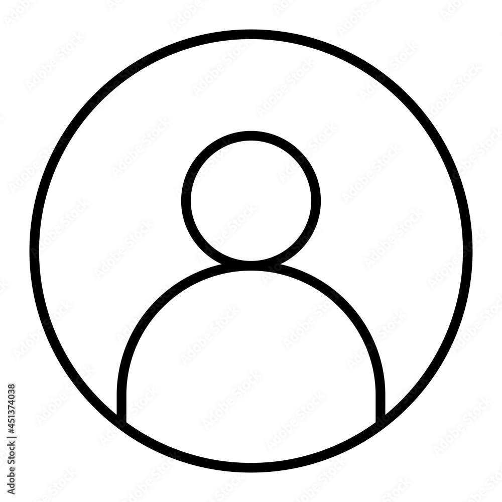 Profile Vector Outline Icon Isolated On White Background Profile Vector Outline Icon Isolated On White Background